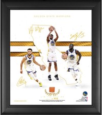 Golden State Warriors Frmd 15 x 17 Franchise Collage & Piece of GU Ball - LE 415 picture