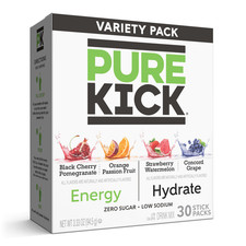 Pure Kick Energy & Hydration Electrolyte Powdered Drink Mix Variety pack, 30 Cou picture