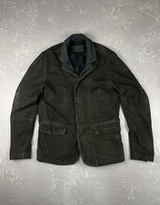 Allsaints Survey Blazer Leather Jacket Mens L Green Soft Goat Suede All Saints picture