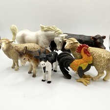 Vtg -Mod Schleich Safari Blip Funrise Lot Horse Cow Goat Donkey Rooster Sheep picture