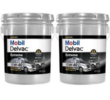 (2 Pack) Mobil Delvac Extreme Heavy Duty Full Synthetic Diesel Oil 15W-40, 5 gal picture