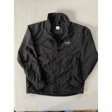 Geek Squad Men Medium Windbreaker Jacket Black Embroidered Logo Full Zip Utility picture