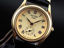 Vintage 2003 N MINT Seiko alba Roman V708-6110 Gold Small Second Qz Womens Watch picture