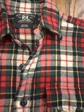 RRL Ralph Lauren Double RL 100% Wool Plaid Work Shirt S Made USA Tartan FW picture