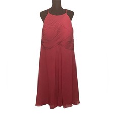 AW.Bridal red pleated bodice dress, open back, size 20 picture