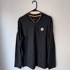 Pittsburgh Steelers Nike Black Sideline Coaches 1/2 Zip Pullover Jacket - Sz:M picture