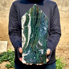 7.1LB  Natural water grass agate column Obelisk quartz crystal sample column picture