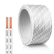 100 FT 22 AWG 2-Pin Universal Garage Door Wire, 2-Conductor Bell Wire for Gar... picture