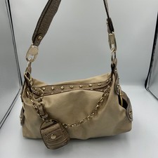 Kathy Van Zeeland Shoulder Bag Womens Medium Tan Studded Croc Trim Purse picture