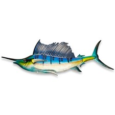 G128 36 in Metal Sailfish Wall Hanging Art Indoor Outdoor Decoration picture