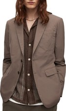 ALL SAINTS Canta Blazer Sports Coat in Brown Men 44 Cotton 2 Button Front NWOT picture