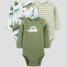 Carter's Baby Boy's 3 pcs Dino Long Sleeve Bodysuit Just One You Size 3 Months picture