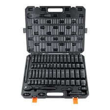 VEVOR Impact Sockets Set 65pcs 6-Point 1/2in Drive Bit Ratchet Tool Kit Case picture