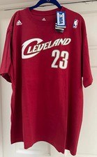 NWT adidas Cleveland Cavaliers LeBron James #23 Red T Shirt Size L NBA Vintage picture