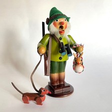 Vtg Steinbach Rabbit Hunter Germany Wood Incense Burner Smoker Original Sticker picture