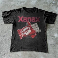 Xanax Bar Graphic Retro Funny Parody Basic Unisex T-Shirt picture