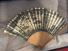 Fine Early 18th C. Chinese Fan Hand-Painted Double Sided Art In Glass Display picture