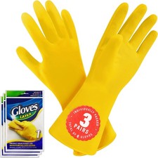 3/6 Pairs Cleaning Gloves Reusable Natural Rubber Dish Gloves Nonslip Gloves For picture