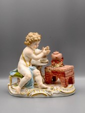 Antique Meissen Porcelain Putto Cherub C97 Allegory of Fire Crossed Swords Damag picture