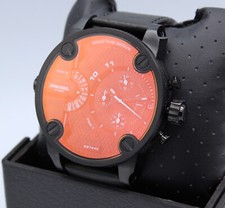 New Authentic Diesel Little Daddy Black Iridescent Chronograph Mens DZ7443 Watch picture