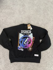 NWT Mitchell & Ness Men’s Usher Super Bowl LvIII Pullover Sweatshirt Size M NFL picture