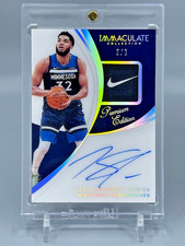 Karl-Anthony Towns 2018-19 Panini Immaculate Nike Tag Auto 2/3 Twolves Knicks picture