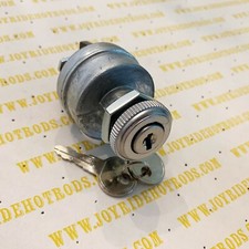 Custom, Hot Rod, Universal Keyed Ignition Switch With Ribbed Alum Bezel - 12V picture