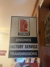 Vintage Sign Tecumsah Engines Flange RARE Scioto Sign Co SHIPS FREE IN THE USA picture