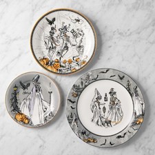 Williams Sonoma Haunted Hosts 12-Piece Dinnerware Set Halloween New picture