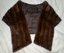 Vintage Saga Dark Mink Fur Stole Wrap Shawl picture