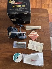 Vintage Garcia Mitchell 488 Large Spinning reel Very Nice France W/box picture