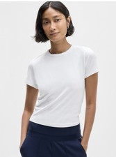 Athleta Signature Rib Crop Tee White XL NWT picture