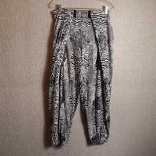 Vintage 80s Joe Benbasset Jogger Pants Teens Large Black Animal Print USA picture