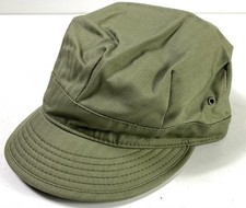 WWII US DARK LIGHT HBT COMBAT FIELD CAP, SHORT BILL-MEDIUM picture