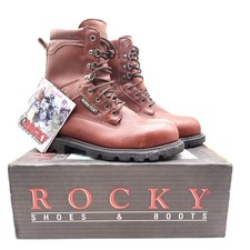 Rocky 2000s Steel Toe Ranger Work Boots Mens 9 Brown Leather Gore-Tex NIB picture