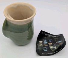 Clay In Motion Left Hand Warmer Mug Blue Black Signed Neher Pottery picture