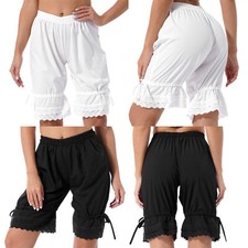 US Womens Lace Ruffled Bloomer Pettipants Safety Under Pants Pumpkin Panties picture