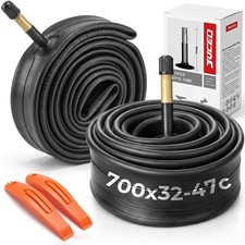 2PCS 700x32/35/38/40/43/45/47c Bike Tubes 48mm Schrader Valve AV48 Butyl Rubber picture