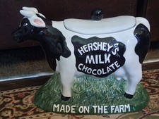 VINTAGE Hershey’s Milk Chocolate Made On The Farm Cow Cookie Jar 1998 (No Chips) picture