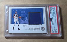 KEVIN DURANT ~~ ( sp  01/99 ) PSA 10 ~~ 2018 panini encased SUBSTANTIAL SWATCHES picture