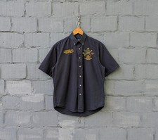 VINTAGE Polo Ralph Lauren Shirt Shortsleeved Big Pony Rugby Black Size L Men’s picture