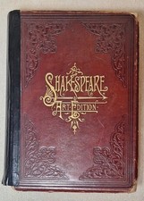 Antique Shakespeare Art Edition 1889 Decorative Debossed Gold Gilt Cover, Edges picture