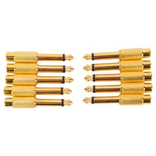 10pcs 1/4 6.35mm TS Mono Male to RCA Female Audio Adapter Converter Connector picture