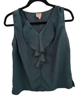 Chico's silky green blouse size Medium picture