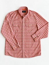 Orvis Men’s L Red/Cream Plaid Shirt Long Sleeve Heritage Outdoor Button Down picture