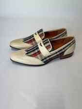Mens Mezlan Red Blue Plaid Loafers Dress Shoes 9M NEW picture