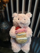 Jellycat Amuseable Fluffy Leola Bear Strawberry Cake 9in Plush Doll Gift Toy picture