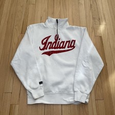 Vintage Indiana State Hoosiers Jansport Sweater Adult Small Script Logo 1/4 Zip picture