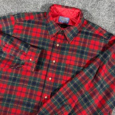 Vintage Pendleton Board Shirt XL Red Authentic MacLean Tartan Virgin Wool USA picture