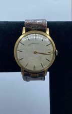 Vintage Mid-Century Benrus 8185 14K Gold Case 17 Jewel Automatic Watch 32mm picture